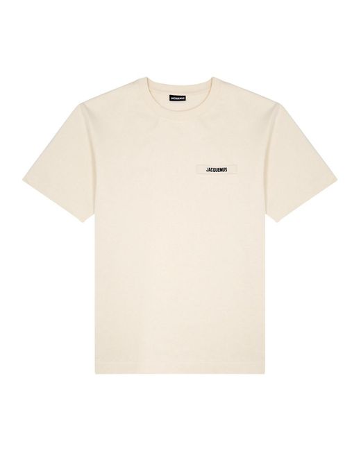 Jacquemus Natural Le T-Shirt Gros Grain Cotton T-Shirt for men