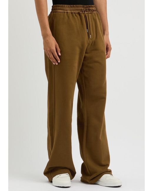 Saint Laurent Natural Logo-Embroidered Cotton Sweatpants for men