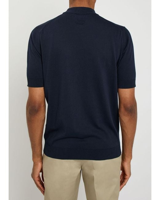 Lardini Blue Fine-Knit Cotton T-Shirt for men