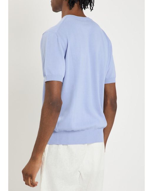Canali Blue Fine Cotton-Knit T-Shirt for men
