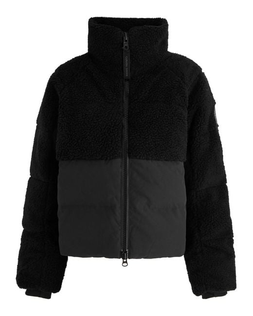 Canada Goose Black Elora Quilted Shell And Fleece Jacket