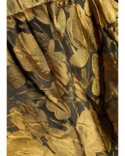 Ronny Kobo Natural Stormi Metallic Floral-Jacquard Woven Mini Skirt