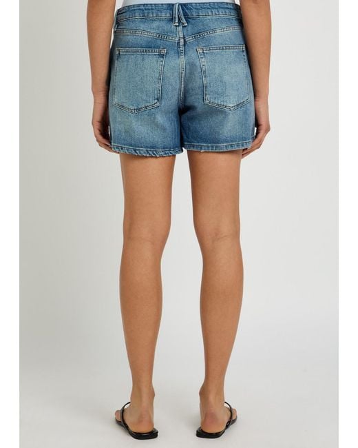 GOOD AMERICAN Blue Good Everyday Stretch-Denim Shorts