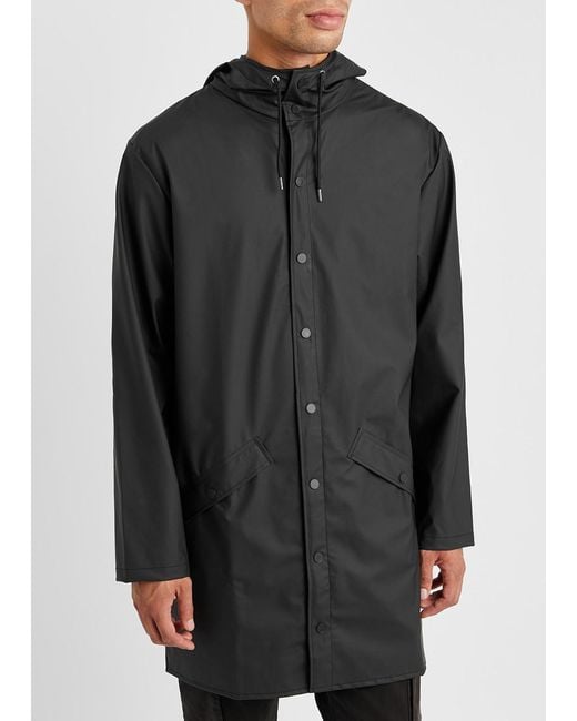 Rains Black Long Waterproof Raincoat for men