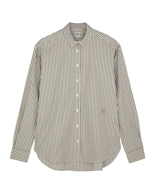 Totême  Gray Striped Cotton Shirt