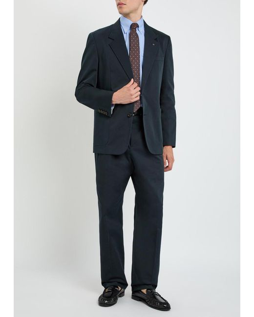 Valentino Garavani Blue Cotton Gabardine Blazer for men