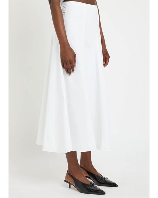 Jacquemus White La Triangle Cotton Midi Skirt