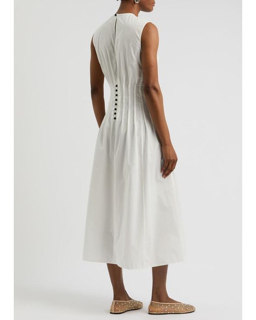 Khaite White Wes Cotton Midi Dress
