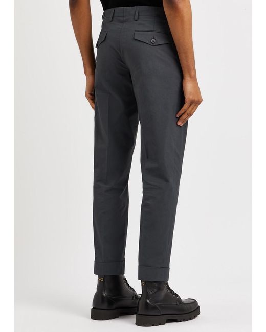 Dries Van Noten Gray Philip Slim-leg Cotton-blend Trousers for men