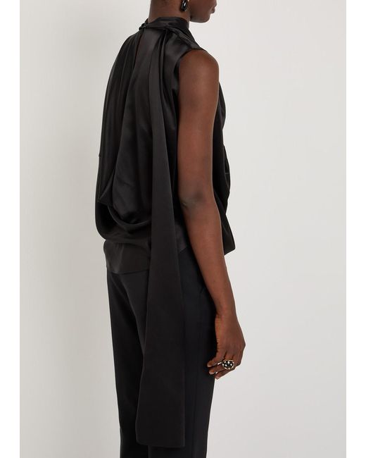 Roksanda Black Vesper Draped Silk Top