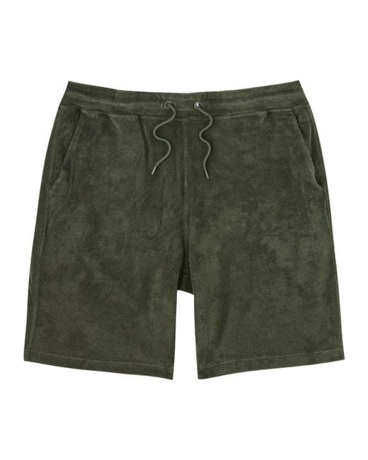 NN07 Green Gregor Terry Cotton-Blend Shorts for men