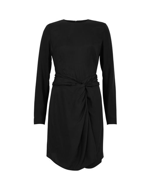 GAUGE81 Black Izu Twisted Silk-satin Mini Dress