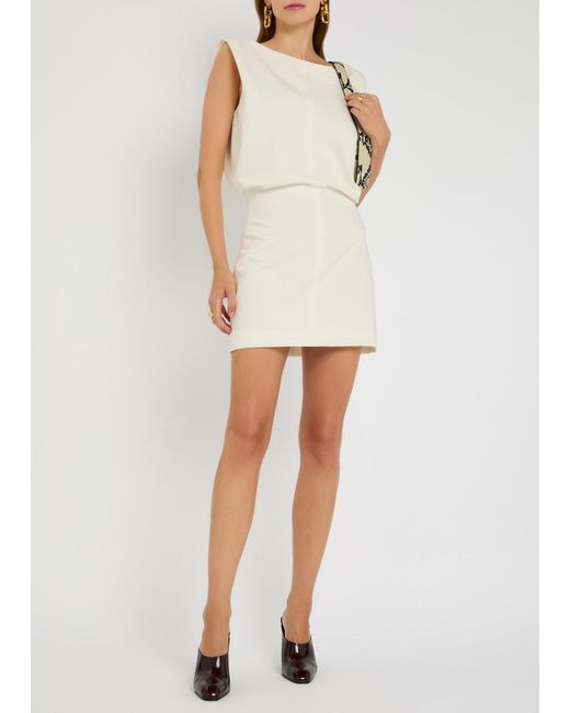 Khaite Natural Toma Sculpted Cotton-Canvas Mini Dress