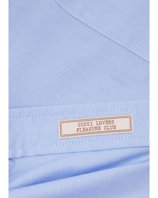 Gucci Blue Cotton Oxford Shirt