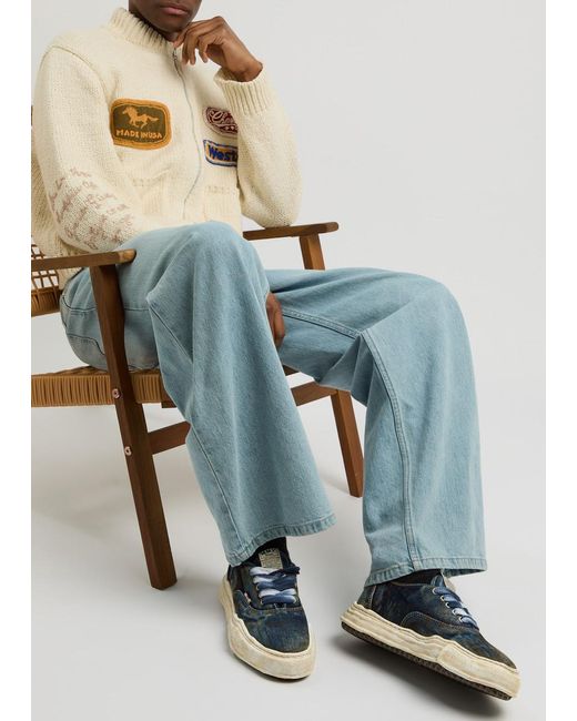 Maison Mihara Yasuhiro Blue Baker Distressed Denim Sneakers for men