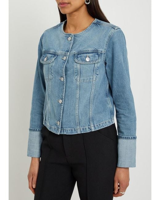 PAIGE Blue Dean Panelled Denim Jacket