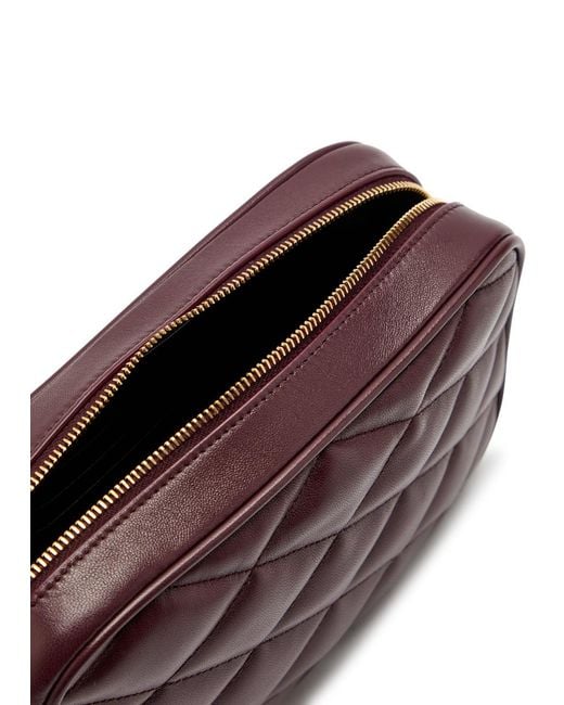 Saint Laurent Purple Small Quilted Leather Camera Bag