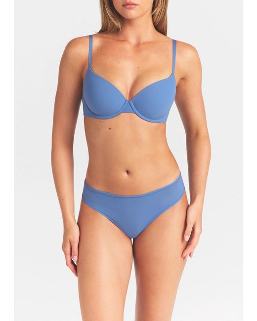Skims Blue Stretch-Jersey Thong