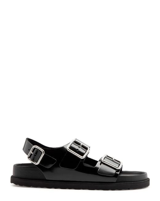 Birkenstock Black 1774 1774 Milano Glossed Leather Sandals