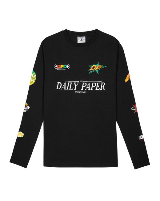 Daily Paper Geff Black Printed Cotton Top for men