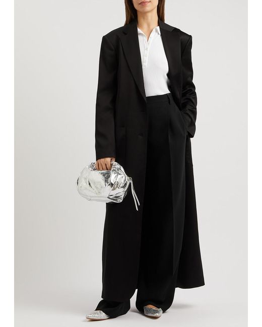 Dries Van Noten Black Rougie Satin Maxi Coat