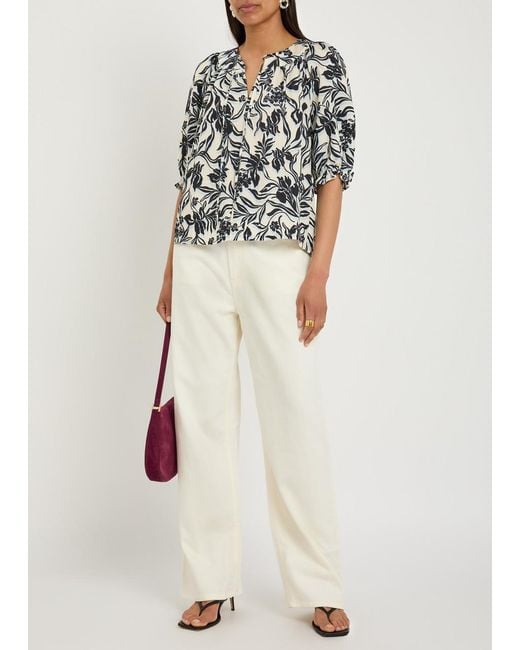 Rails White Belina Floral-Print Woven Blouse