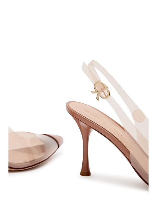 Gianvito Rossi Pink Diana 85 Patent Leather And Pvc Slingback Pumps