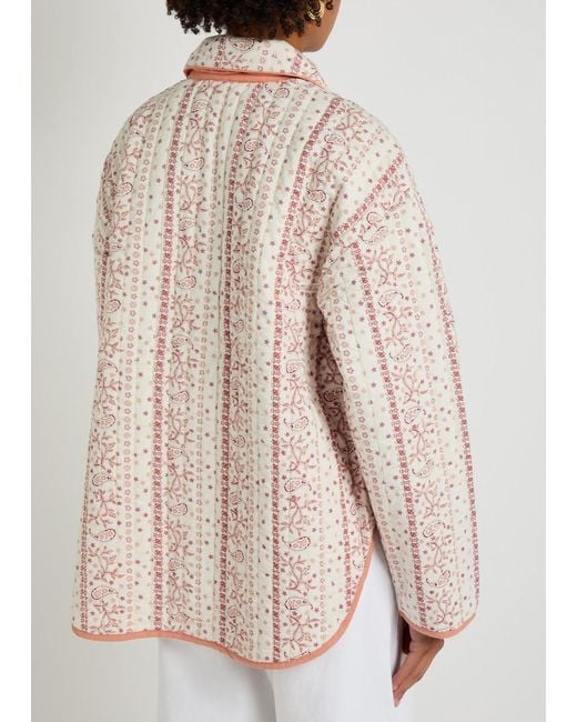 Free People Pink Alexie Printed Cotton Jacket