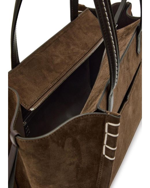 J.W. Anderson Brown Elongated Loafer Suede Tote Bag