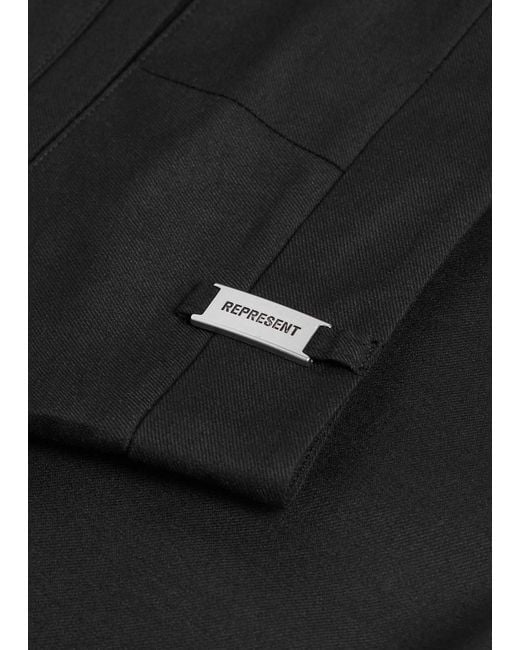 Represent Black Straight-Leg Woven Trousers for men