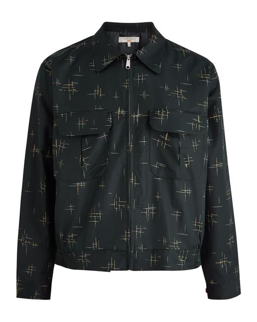 Nudie Jeans Black Staffan 50S Printed Cotton-Blend Jacket for men