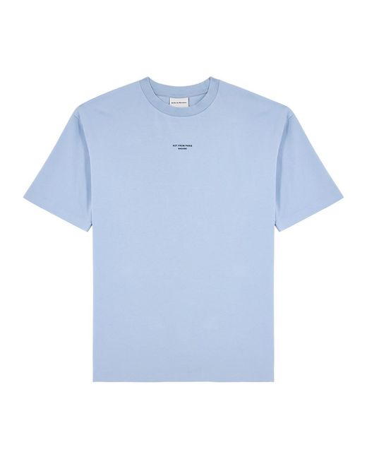 Drole de Monsieur Blue Nfpm Printed Cotton T-Shirt for men