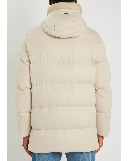 Herno Natural Padded Silk And Cashmere-Blend Parka Coat for men
