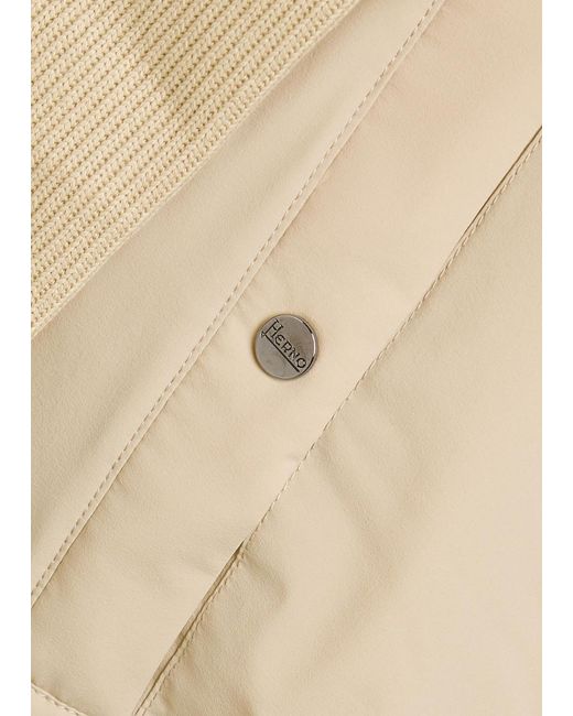 Herno Natural Hooded Padded Stretch Shell And Cotton-Knit Jacket for men