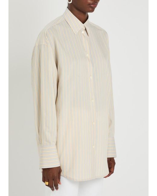 Totême White Striped Woven Shirt