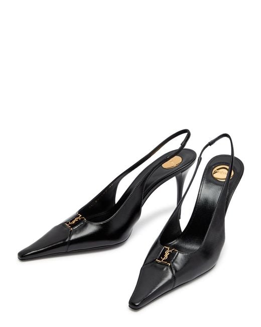 Saint Laurent Black 'Babylone' Slingbacks