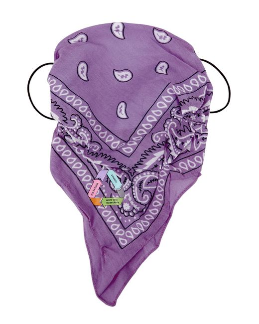 Natasha Zinko X Duo Bandana Upcycled Cotton Face Mask in Lilac (Purple ...