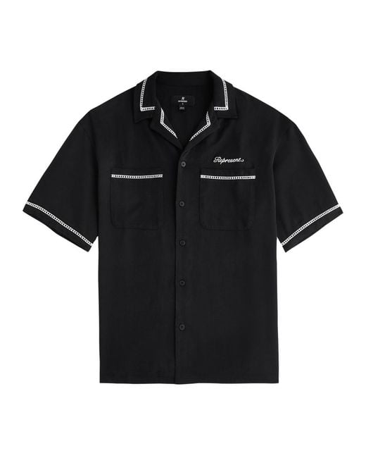 Represent Black Resort Logo Twill Shirt for men
