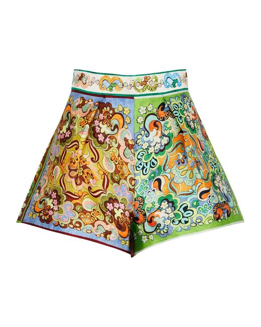 ALÉMAIS Multicolor Dreamer Printed Satin Shorts