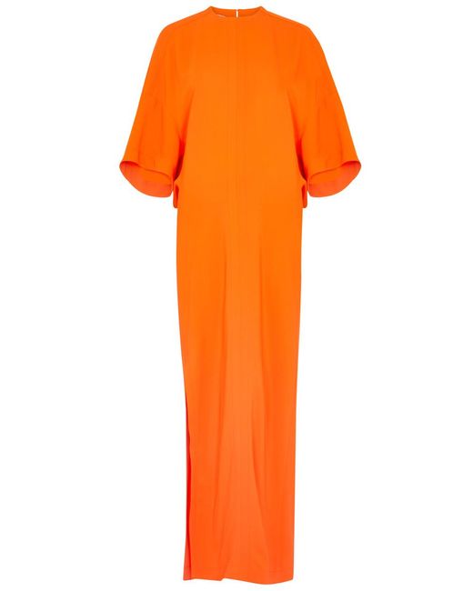 Stella McCartney Orange Draped Maxi Dress