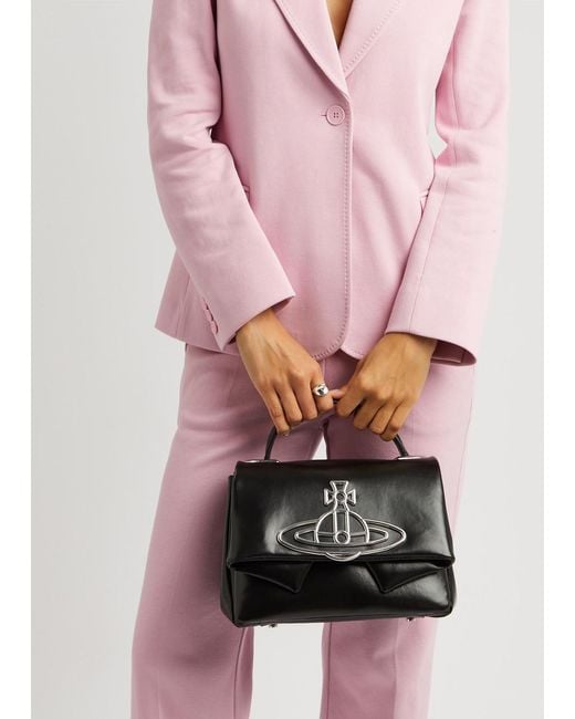 Vivienne Westwood Black Sibyl Leather Top Handle Bag