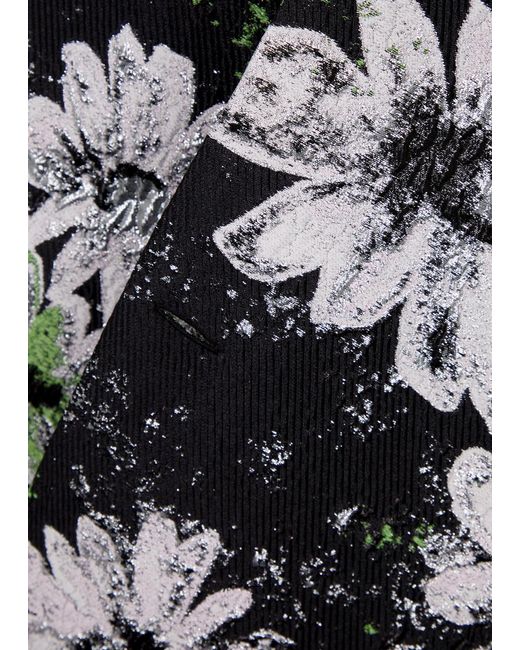 Stine Goya Black Wessi Metallic Floral-jacquard Coat
