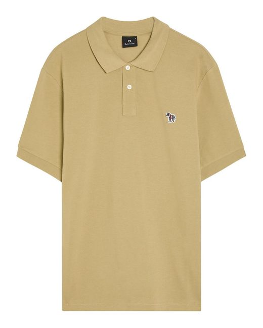 Paul Smith Yellow Appliquéd Piqué Cotton Polo Shirt for men