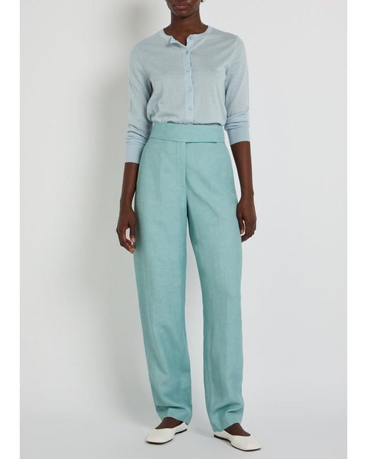 Joseph Blue Aix Tapered-Leg Woven Trousers