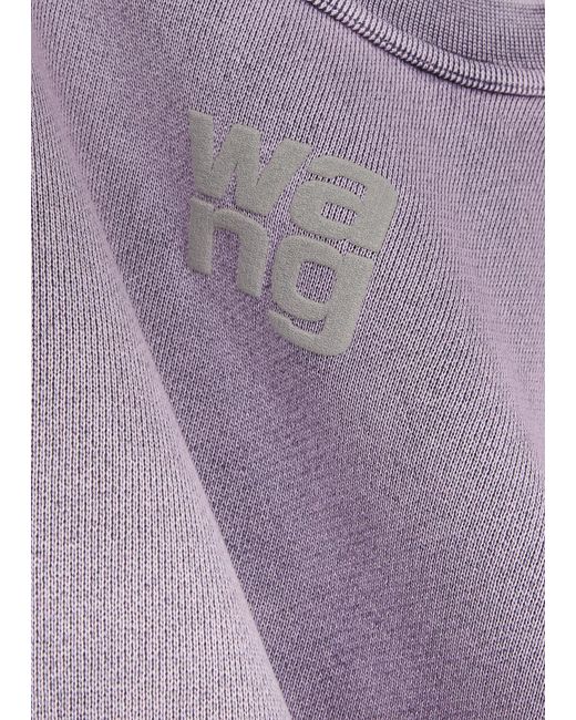 T By Alexander Wang Purple Logo Jersey Sweatshirt