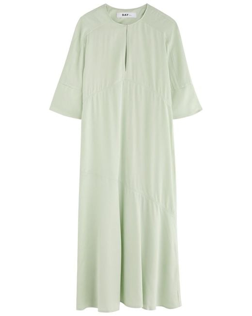 green short long sleeve dress Johanna Ortiz Heritage Midi Dress | Print/Green | Size 6 main image 0
