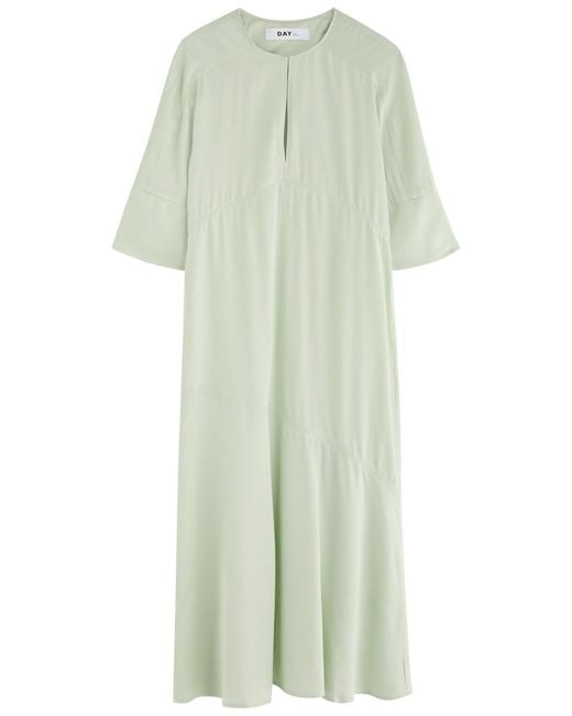 Day Birger et Mikkelsen Green Camilla Satin Midi Dress