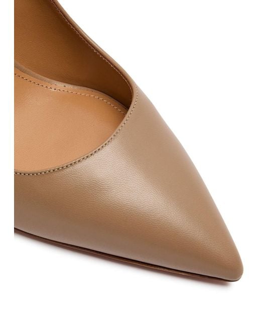 Aquazzura Brown Purist 85 Leather Pumps