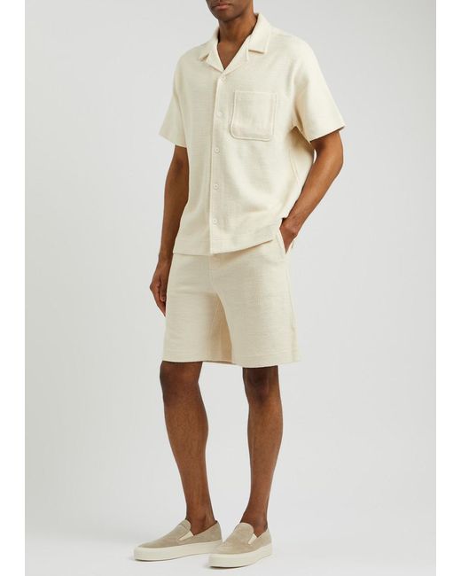 CHE Natural Dapper Bouclé Cotton Shorts for men