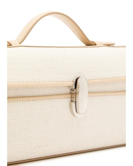 SAVETTE Natural Slim Symmetry Canvas And Leather Pochette